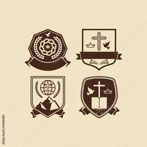 Set of logos Christian church