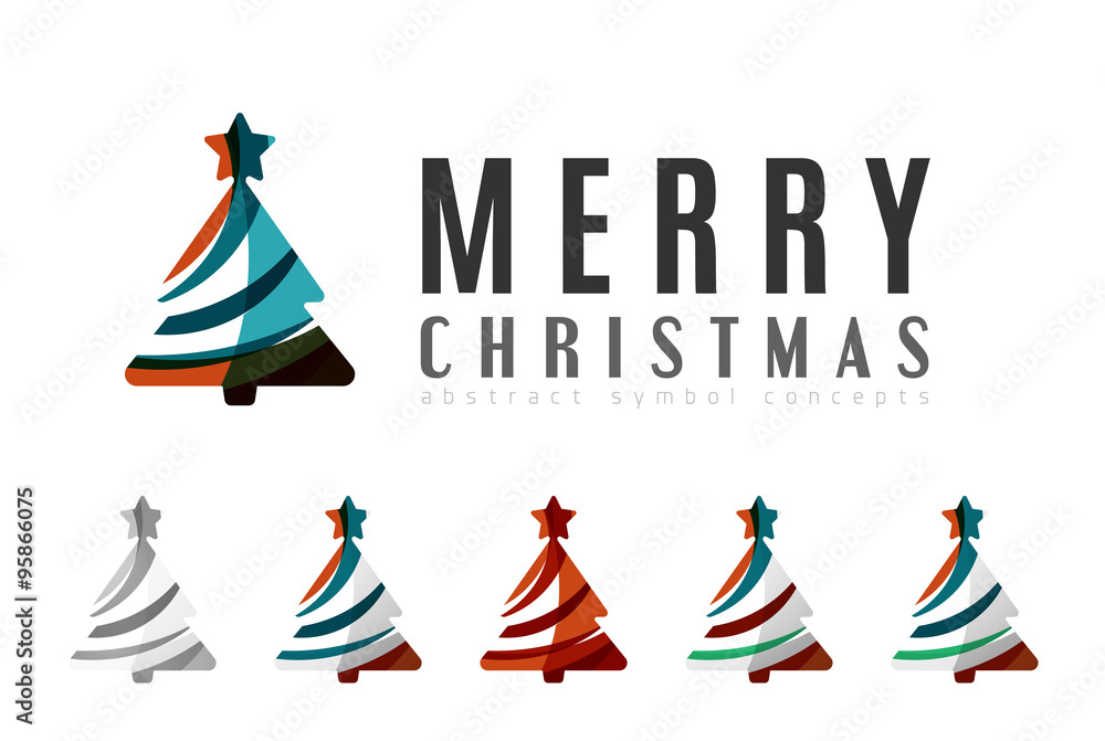 Set of abstract Christmas Tree Icons, business logo concepts, clean modern glossy design Set of abstract Christmas Tree Icons, business logo concepts, clean modern glossy design