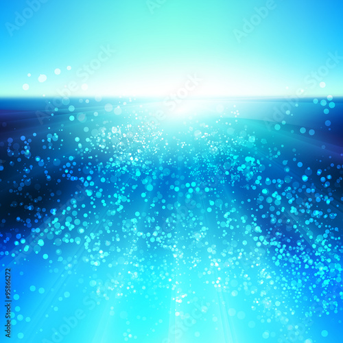 Water and air bubbles over white background easy editable
