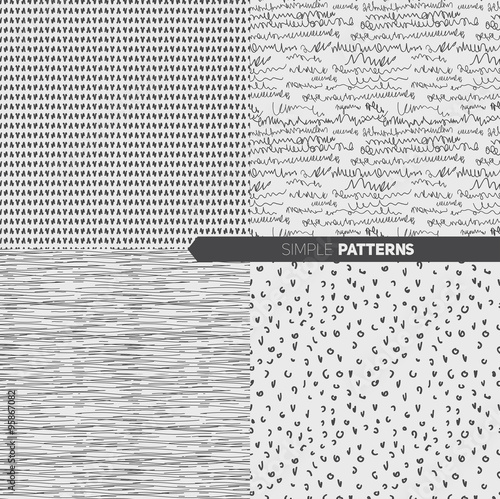 Set of simple seamless patterns