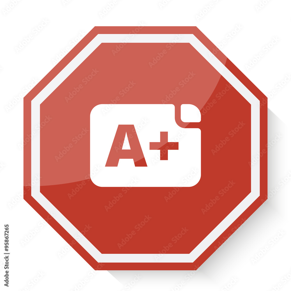 White Rating icon on red stop sign web app White Rating icon on red stop sign web app