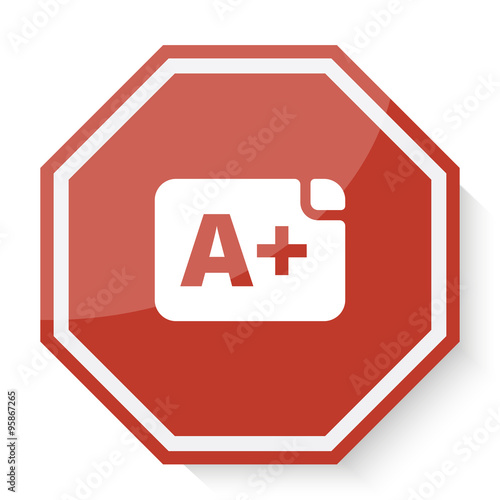 White Rating icon on red stop sign web app