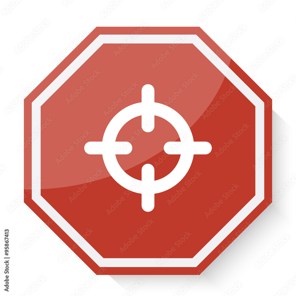 White Scope icon on red stop sign web app White Scope icon on red stop sign web app
