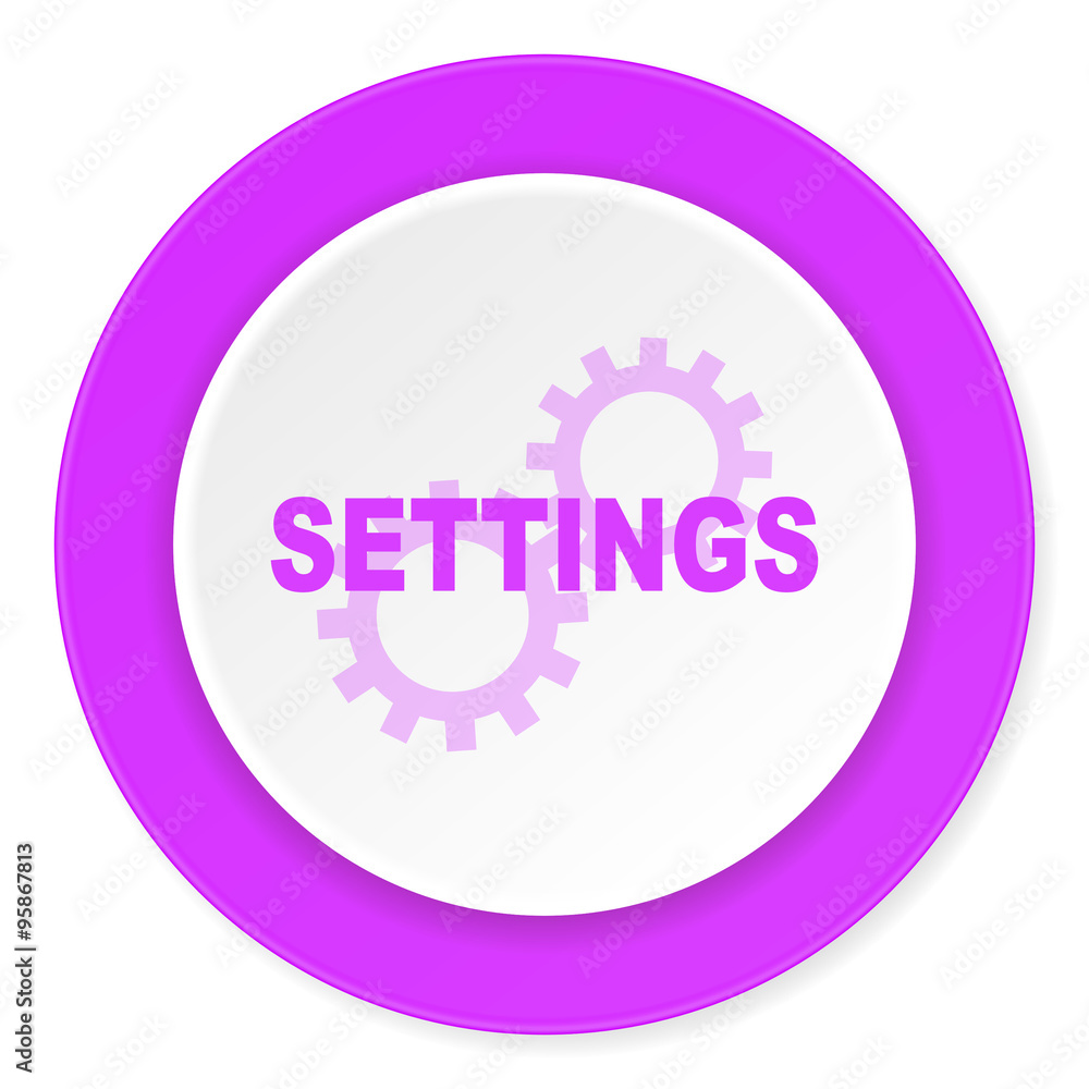 settings violet pink circle 3d modern flat design icon on white background settings violet pink circle 3d modern flat design icon on white background
