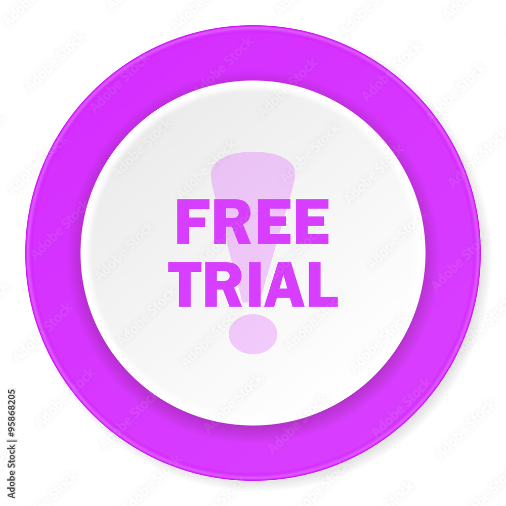 free trial violet pink circle 3d modern flat design icon on white background free trial violet pink circle 3d modern flat design icon on white background