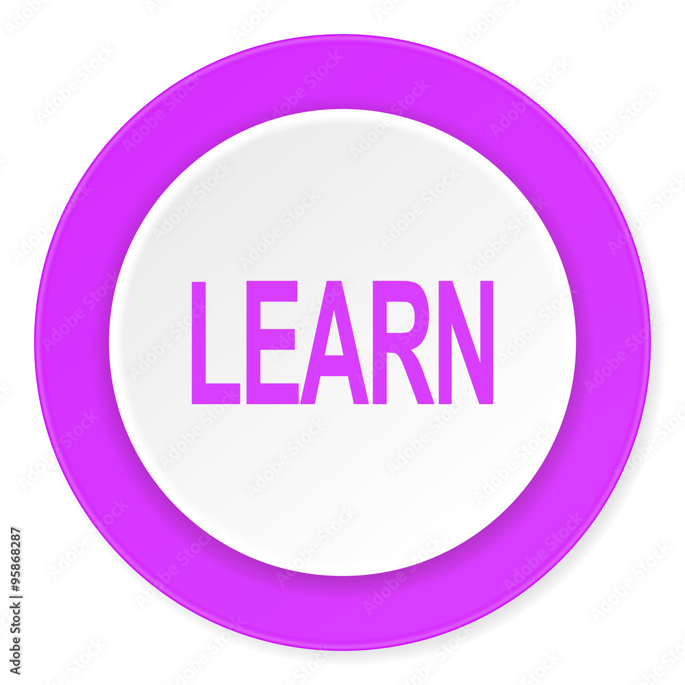 learn violet pink circle 3d modern flat design icon on white background learn violet pink circle 3d modern flat design icon on white background