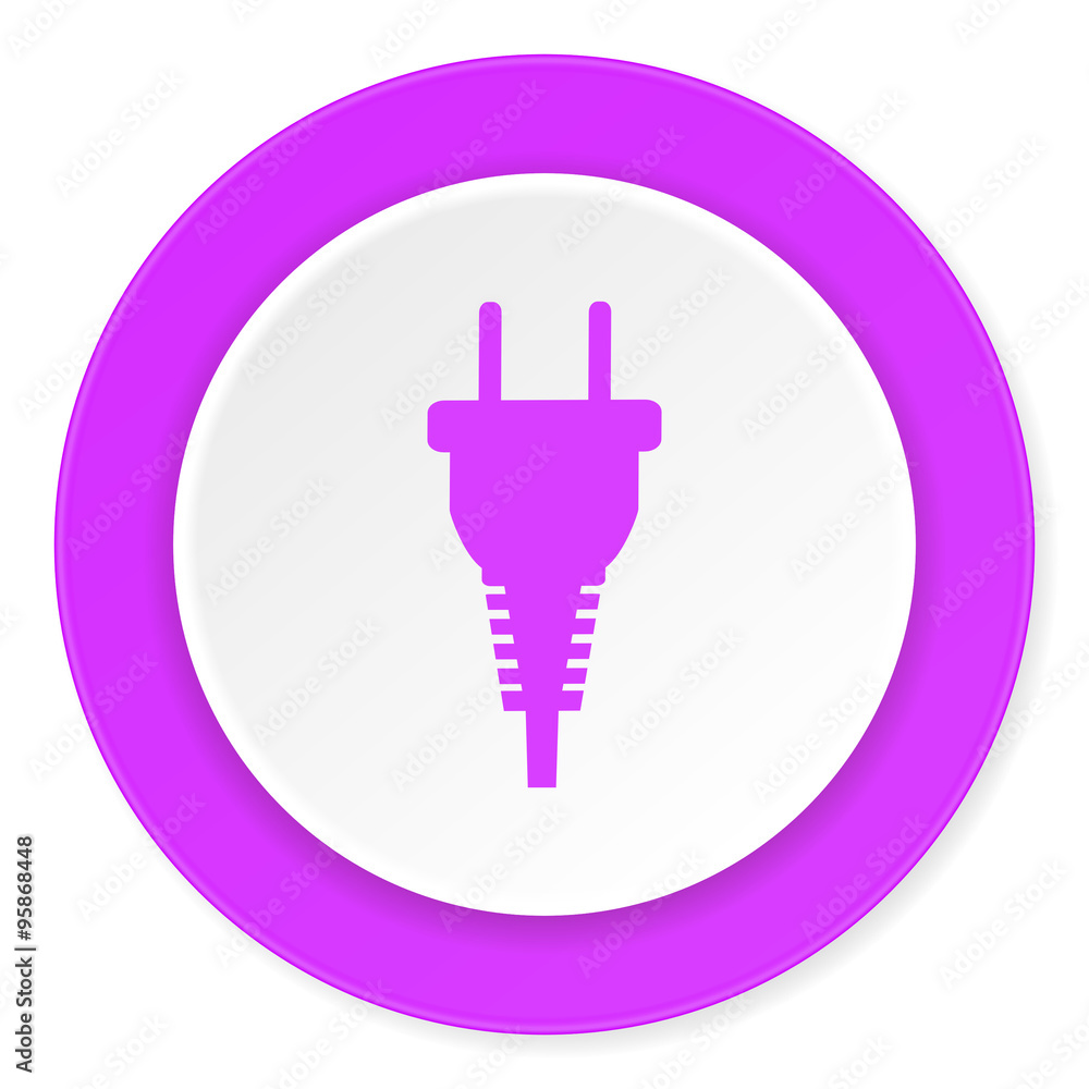 plug violet pink circle 3d modern flat design icon on white background plug violet pink circle 3d modern flat design icon on white background