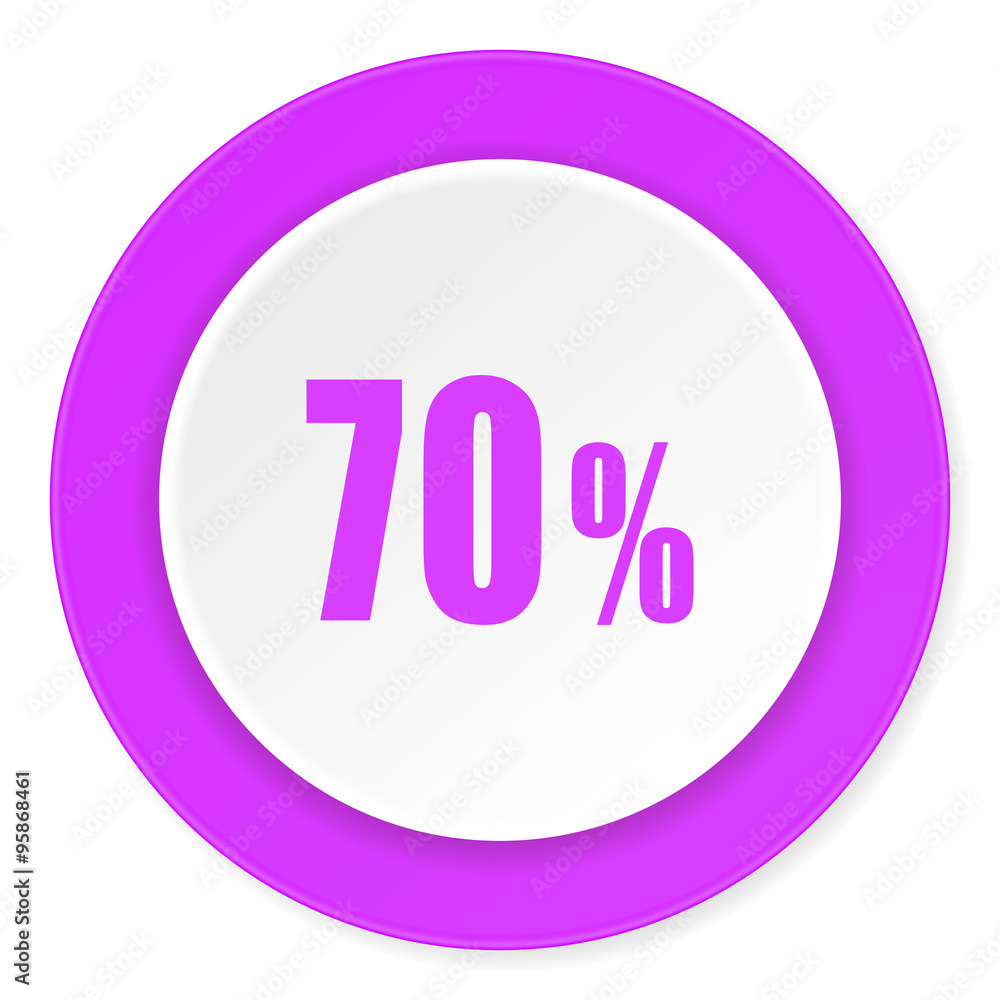 70 percent violet pink circle 3d modern flat design icon on white background 70 percent violet pink circle 3d modern flat design icon on white background