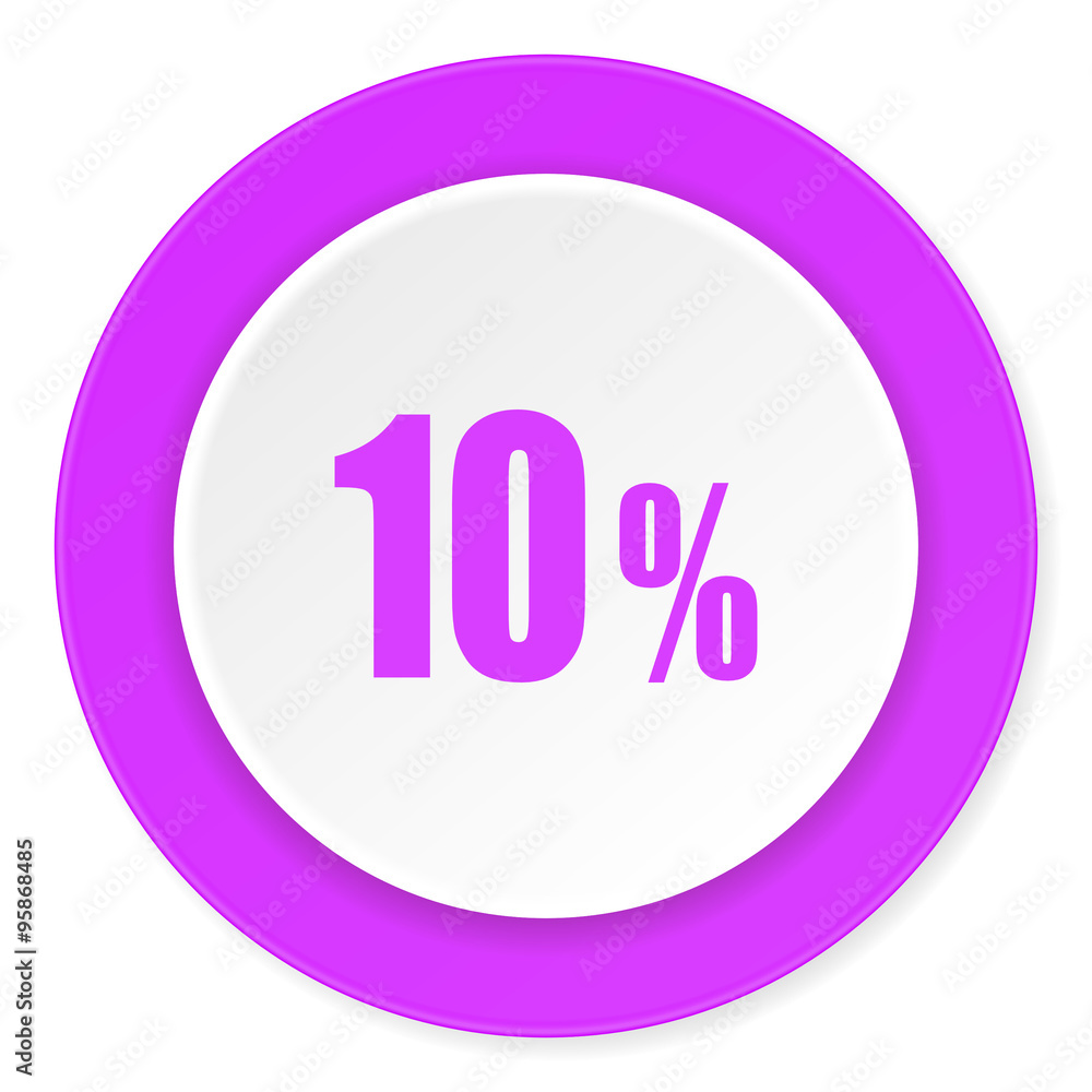 10 percent violet pink circle 3d modern flat design icon on white background 10 percent violet pink circle 3d modern flat design icon on white background