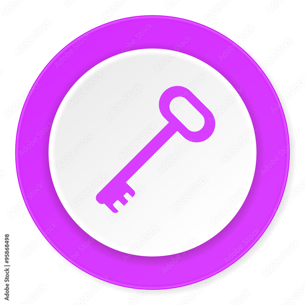 key violet pink circle 3d modern flat design icon on white background key violet pink circle 3d modern flat design icon on white background