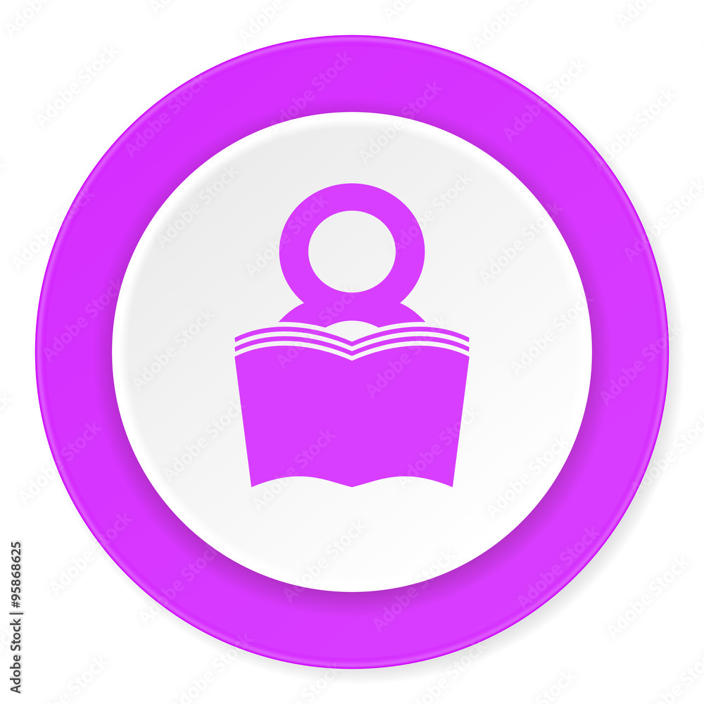 book violet pink circle 3d modern flat design icon on white background book violet pink circle 3d modern flat design icon on white background