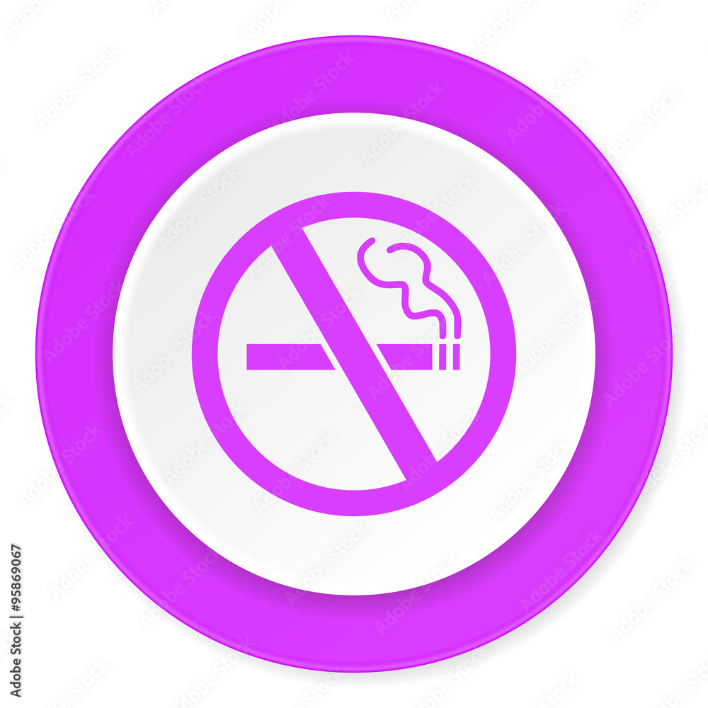 no smoking violet pink circle 3d modern flat design icon on white background no smoking violet pink circle 3d modern flat design icon on white background