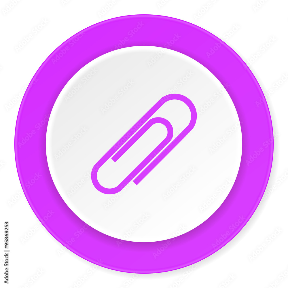 paperclip violet pink circle 3d modern flat design icon on white background paperclip violet pink circle 3d modern flat design icon on white background