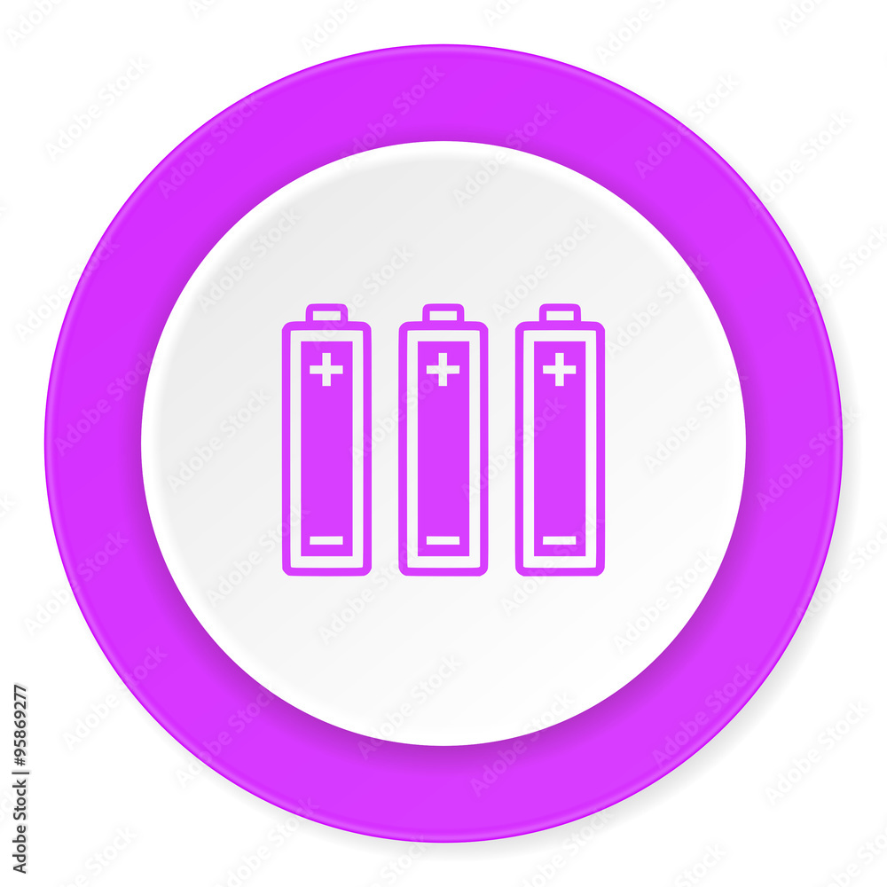 battery violet pink circle 3d modern flat design icon on white background battery violet pink circle 3d modern flat design icon on white background