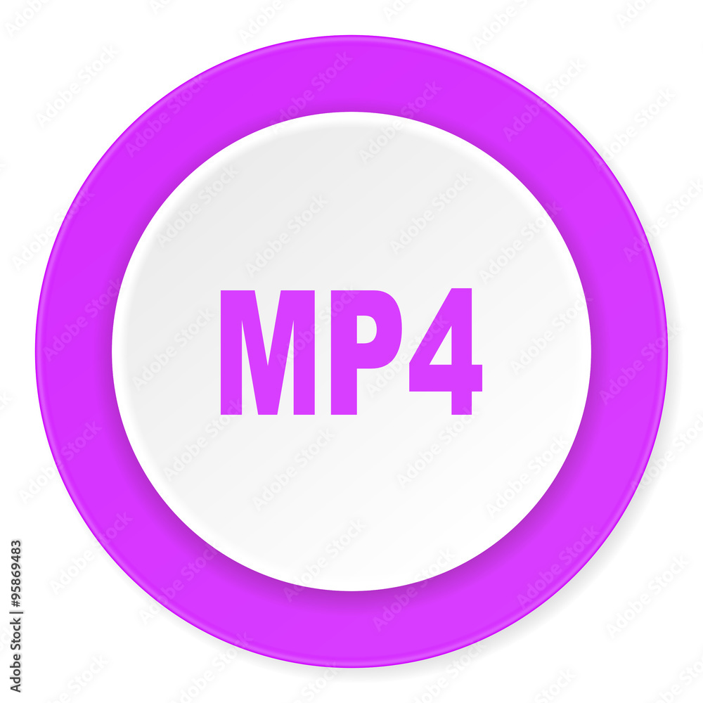 mp4 violet pink circle 3d modern flat design icon on white background mp4 violet pink circle 3d modern flat design icon on white background