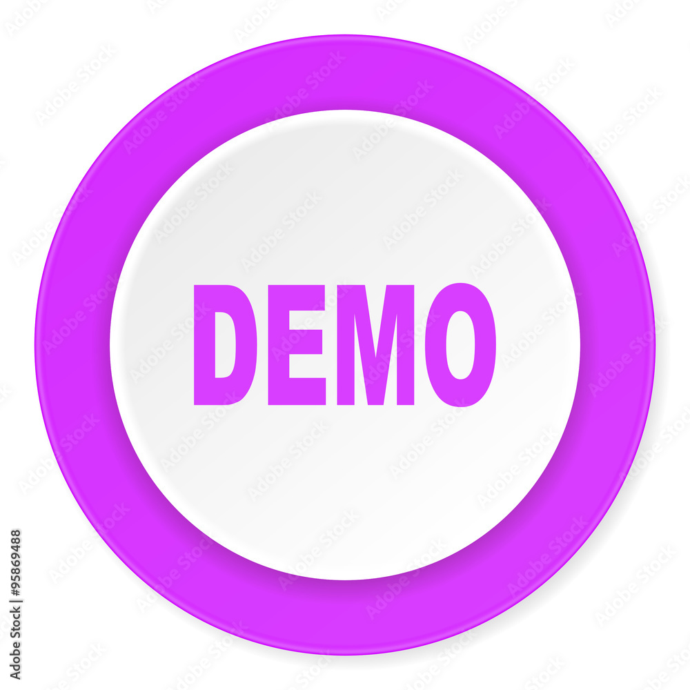 demo violet pink circle 3d modern flat design icon on white background demo violet pink circle 3d modern flat design icon on white background