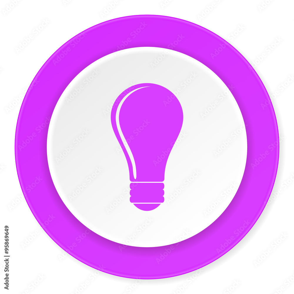 bulb violet pink circle 3d modern flat design icon on white background bulb violet pink circle 3d modern flat design icon on white background