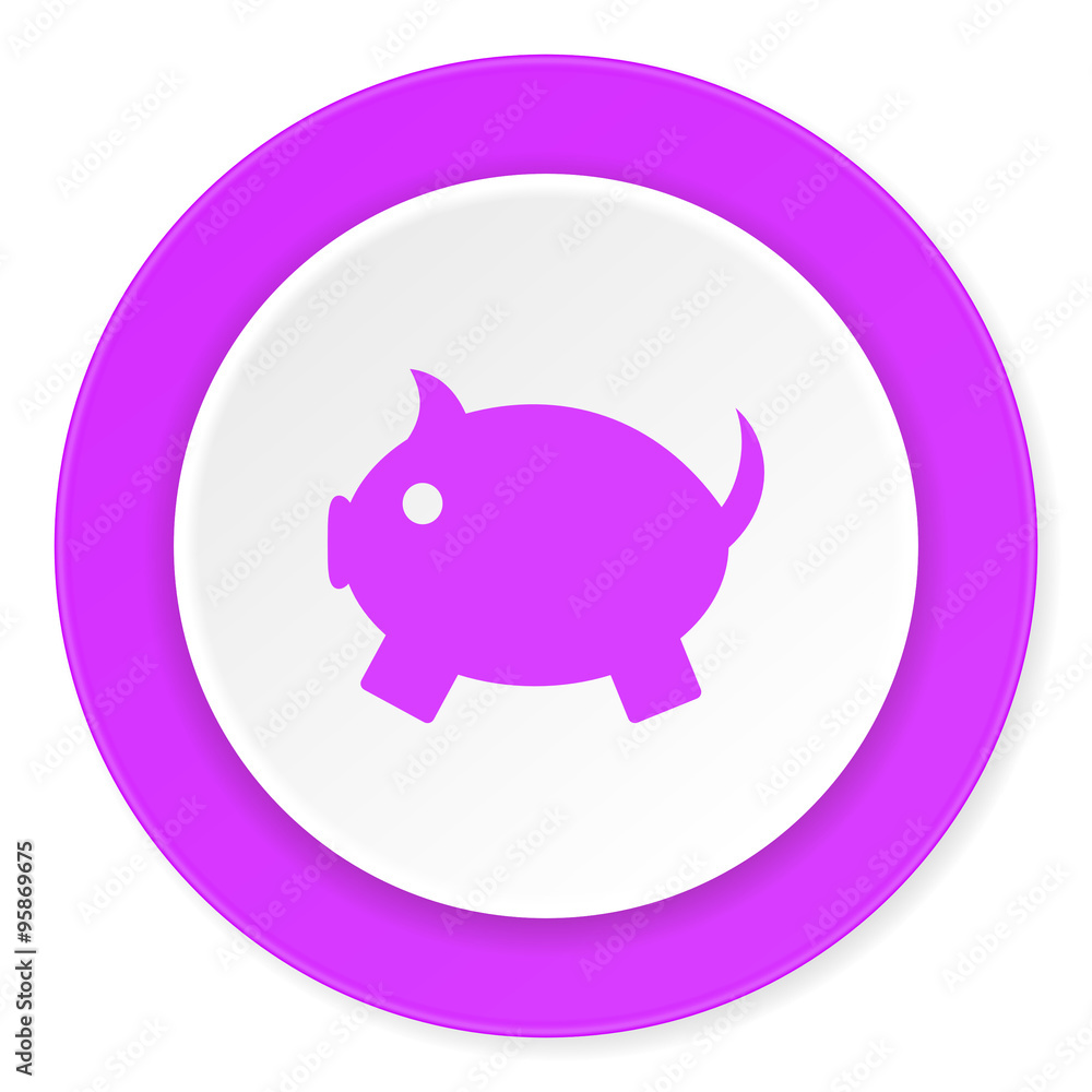 piggy bank violet pink circle 3d modern flat design icon on white background piggy bank violet pink circle 3d modern flat design icon on white background