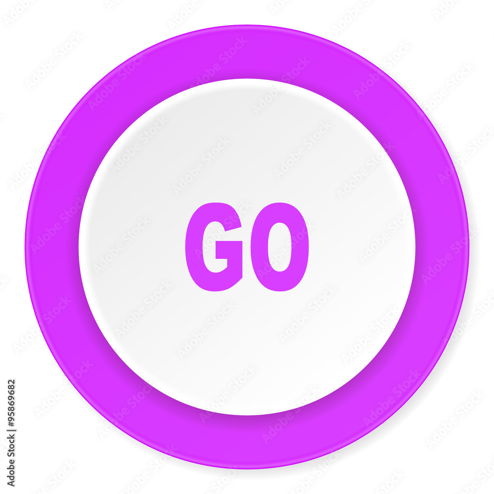 go violet pink circle 3d modern flat design icon on white background go violet pink circle 3d modern flat design icon on white background