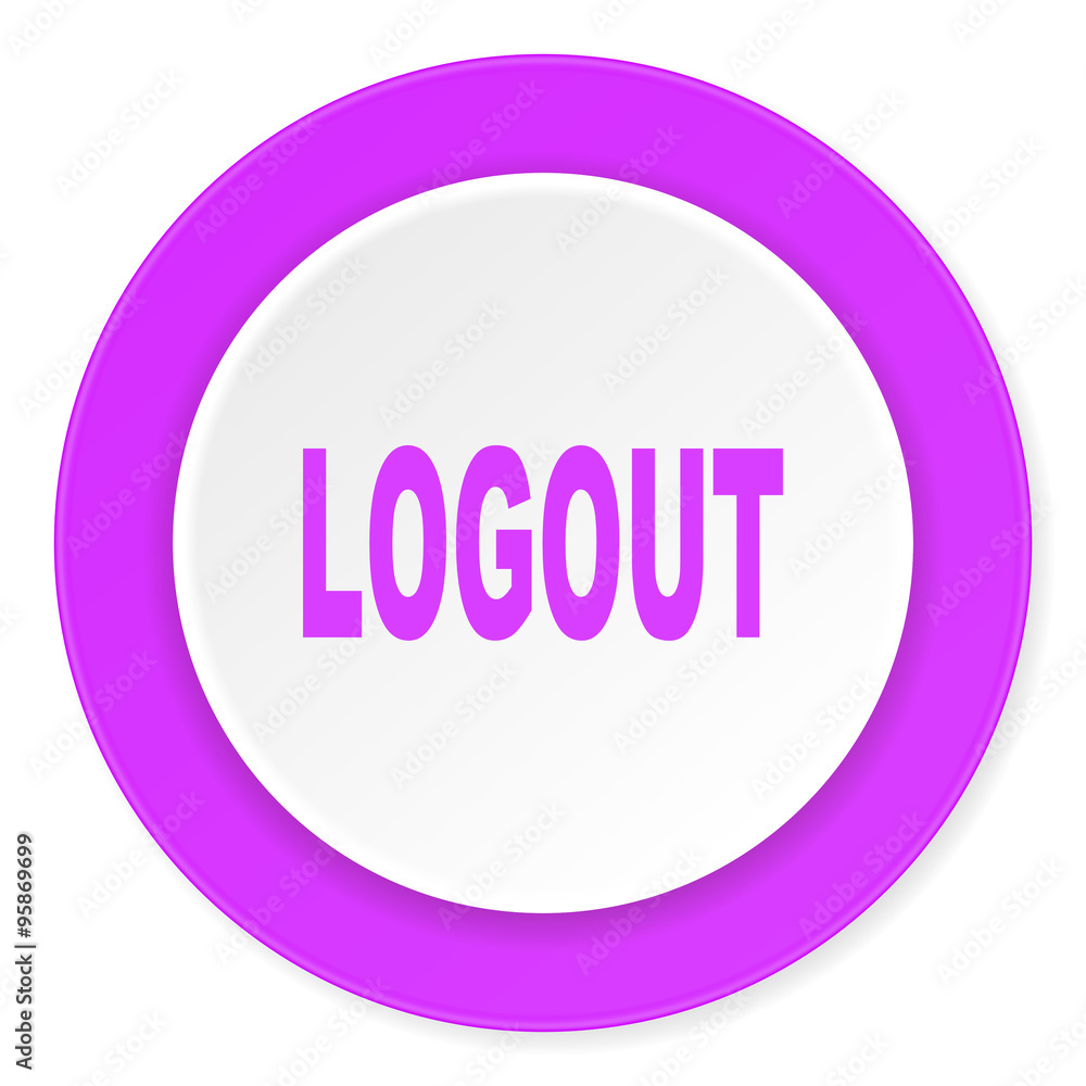 logout violet pink circle 3d modern flat design icon on white background logout violet pink circle 3d modern flat design icon on white background
