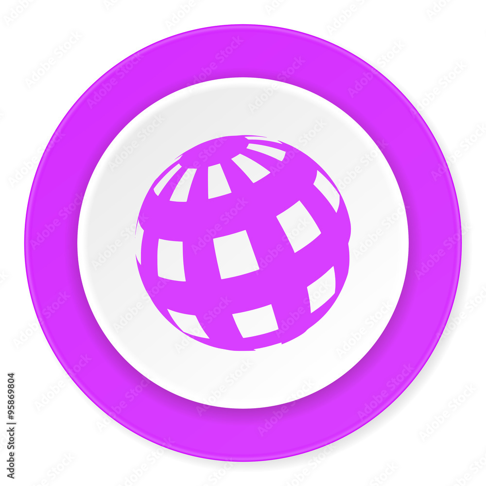earth violet pink circle 3d modern flat design icon on white background earth violet pink circle 3d modern flat design icon on white background