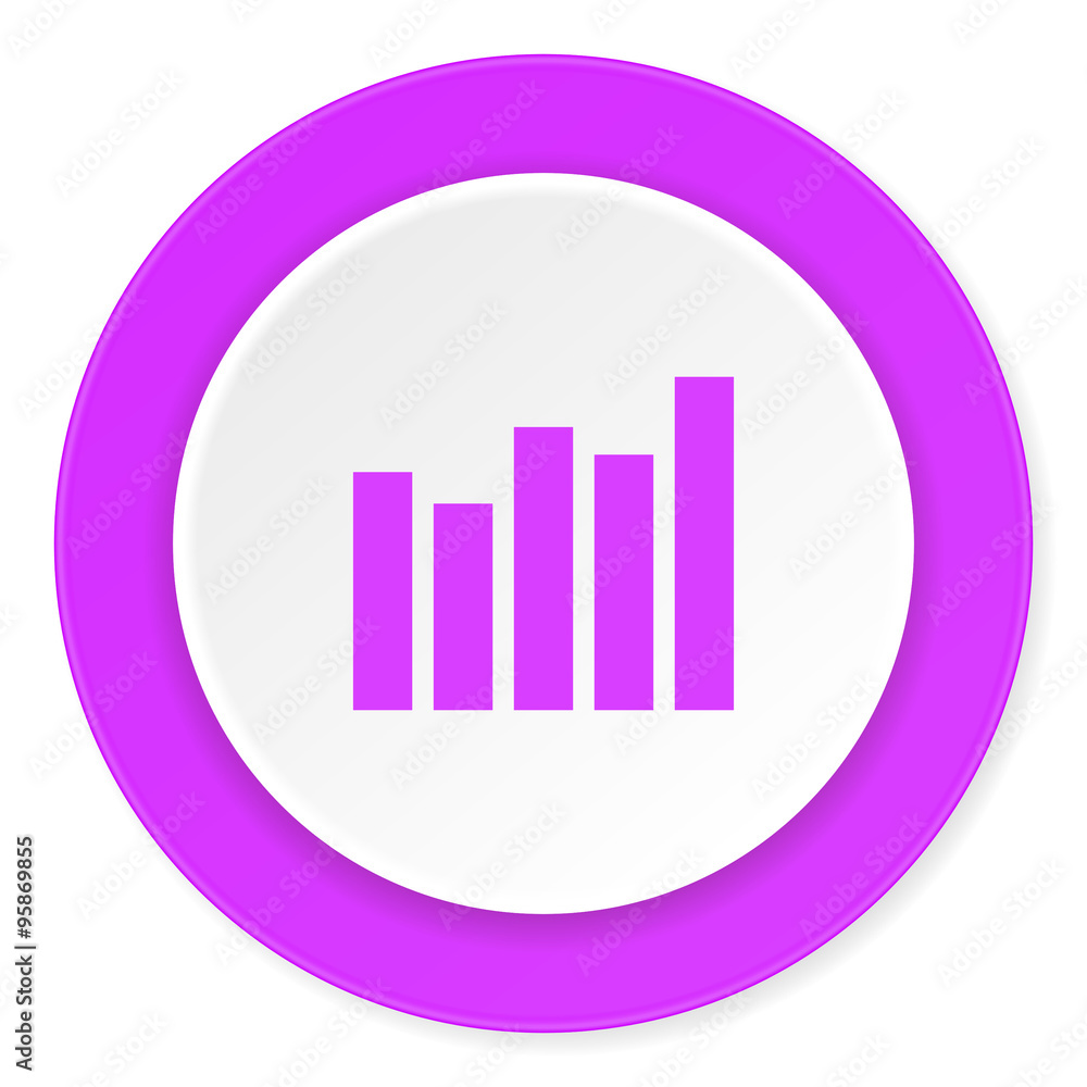 graph violet pink circle 3d modern flat design icon on white background graph violet pink circle 3d modern flat design icon on white background