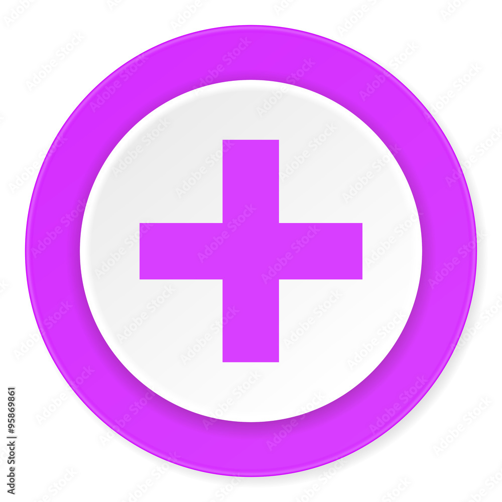 Obraz premium plus violet pink circle 3d modern flat design icon on white background