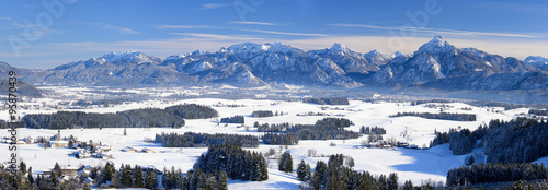Winter Panorama Landschaft in Bayern im Allgäu #95870439