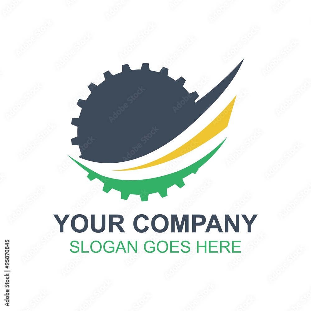 Obraz premium Industrial Gear Vector Icon Logo Design