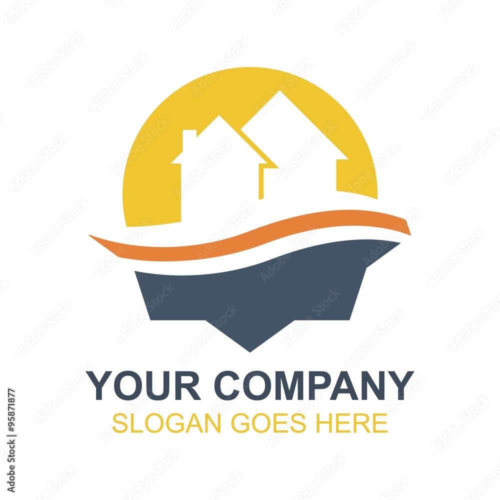 Property Real Estate House Building Construction Vector Icon Logo