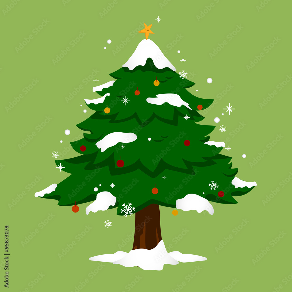 Naklejka premium Christmas Tree simple tree