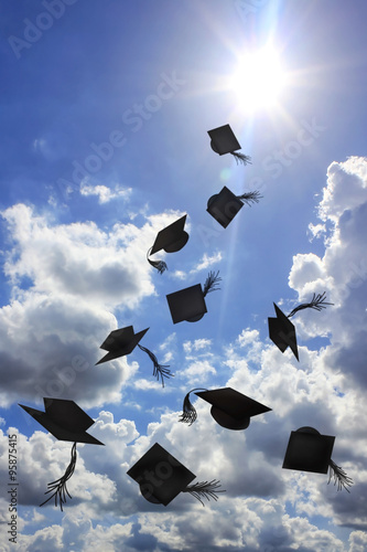 Degree hat throw in sunshine and blue sky