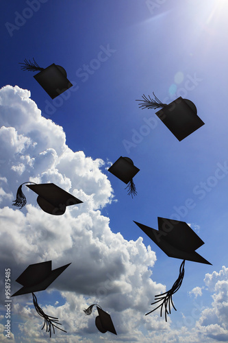 Degree hat throw in sunshine and blue sky