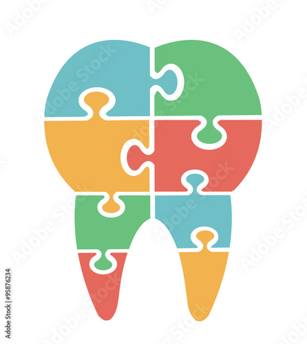 Modern jigsaw dental icon