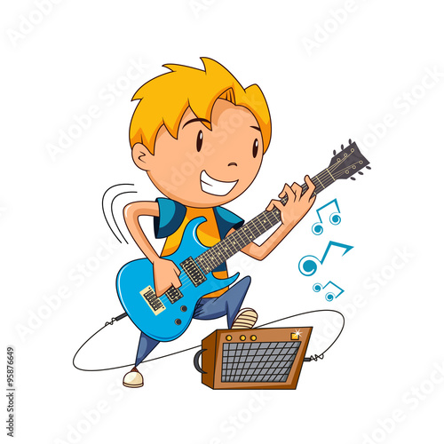 Kid playing guitar