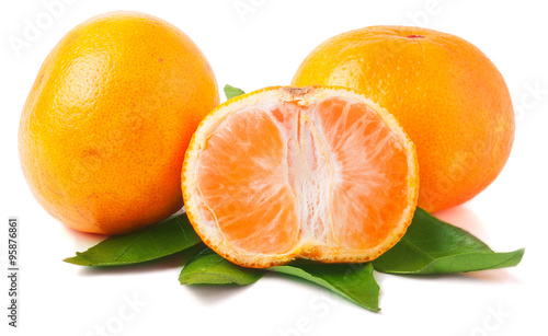 tangerine two on white background