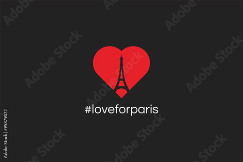 Photography love for paris logo icon