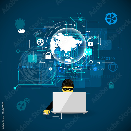 Concept of protection against hacking.