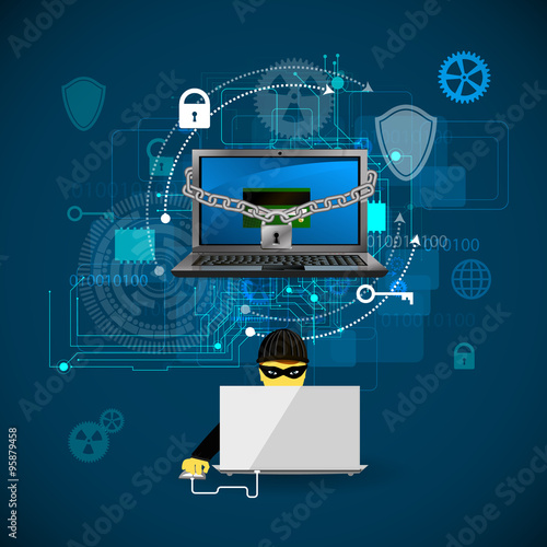 Concept of protection against hacking.