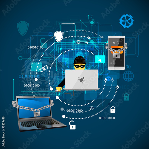 Concept of protection against hacking.