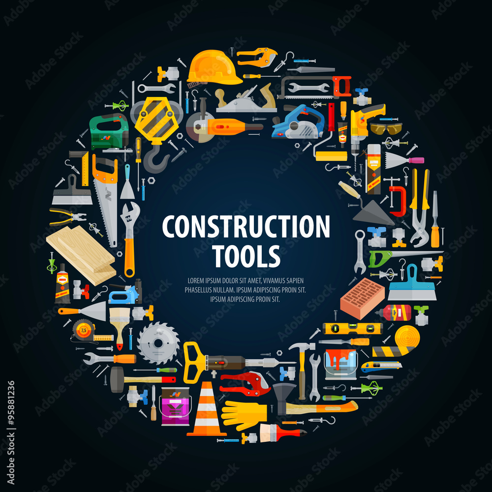 Fototapeta premium repair and construction vector logo design template. tools or building icons