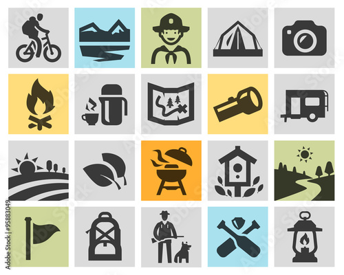 vector black camping icons set © ~ Bitter ~