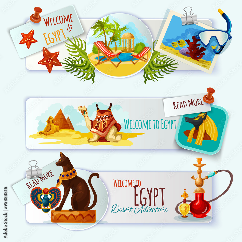 Egypt Touristic Banner Set Egypt Touristic Banner Set