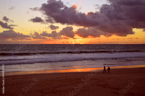 Sunset on Praia Da Gale Beach on the Algarve coast