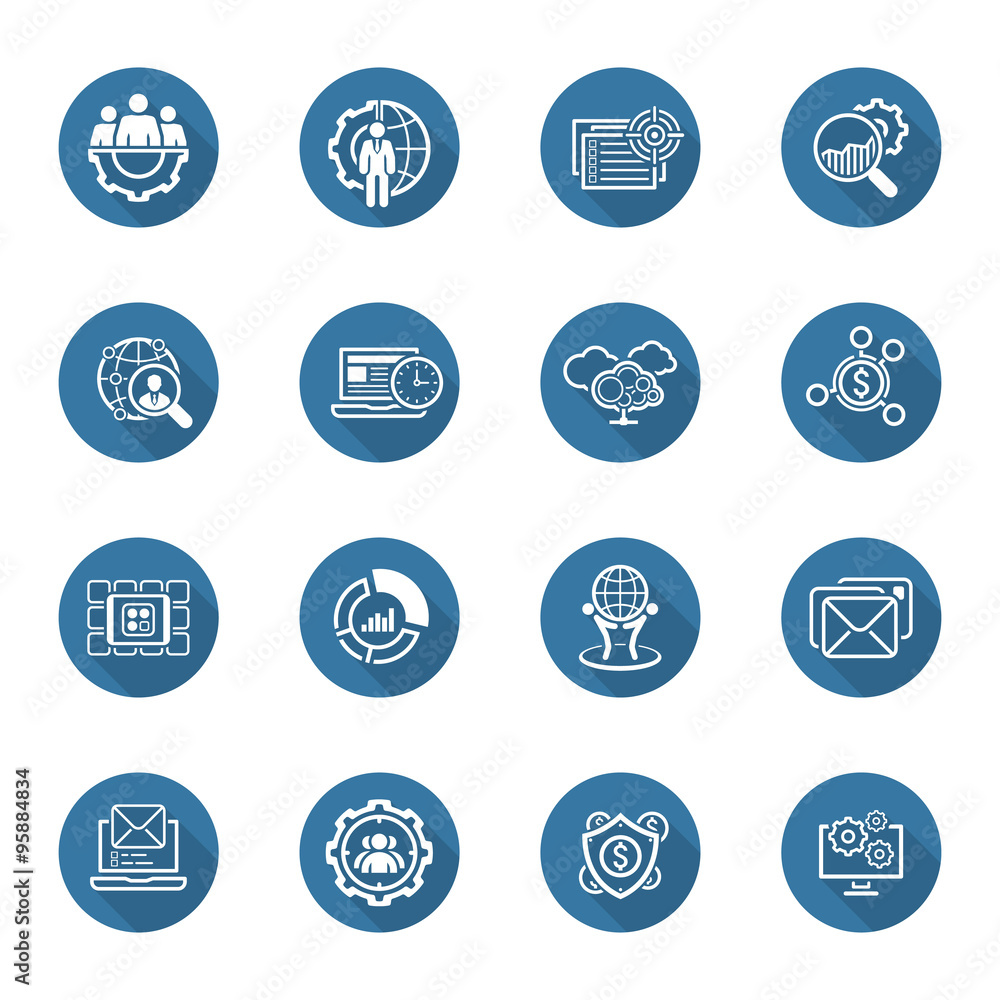Flat Design Business Icons Set. Flat Design Business Icons Set.