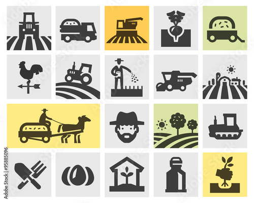 farming icons set. vector illustration