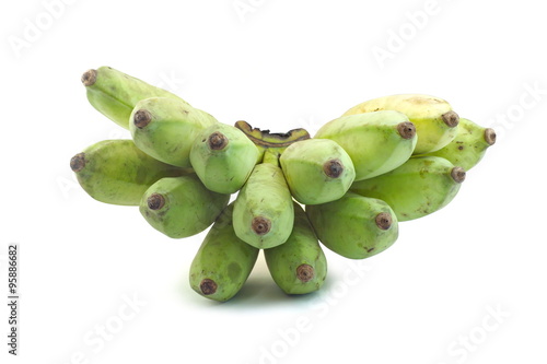 Cultivate green banana isolate white background