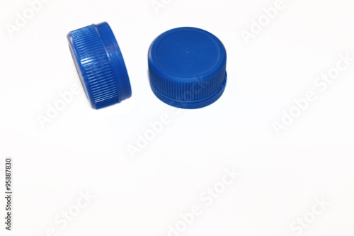 Blue plastic bottle cap