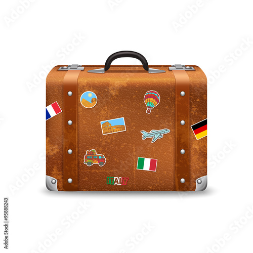 Old Suitcase With Travel Stickers
