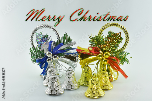 Christmas bell on white background photo